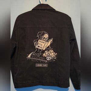 Lurking Class Black Graphic Jacket - 'How to Love' Grim Reaper Back Print